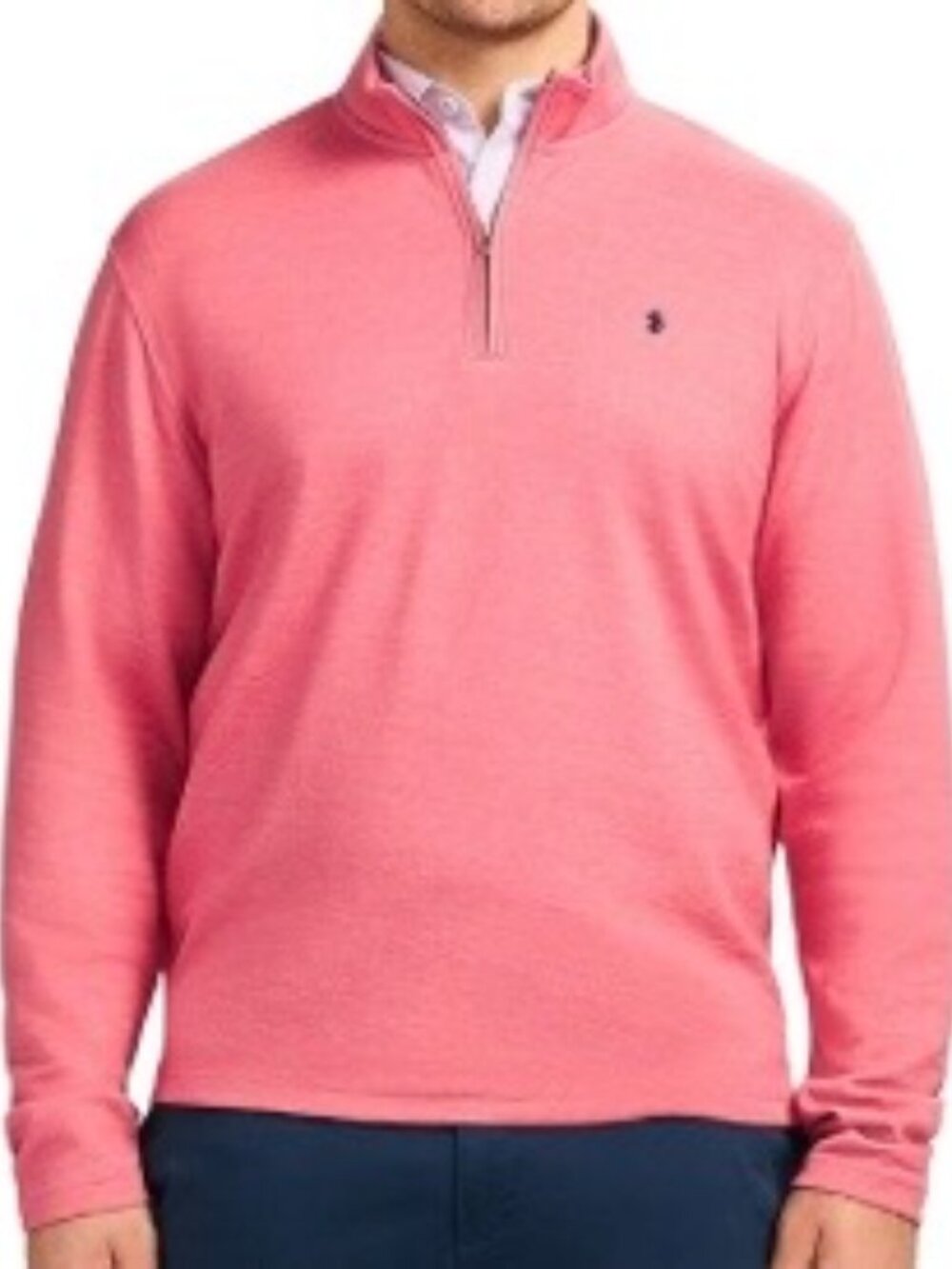 Izod XXL Men's Big&Tall Quarter Zip Long Sleeve Shirt Holly Berry
